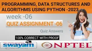 Programming, Data Structures And Algorithms Using Python | NPTEL Week - 06 Quiz  Answers 2023