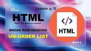HTML Heading Un Order List TAG By CCIE Academy