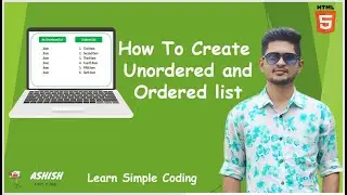 How To Create Unordered and Ordered list on Web page | Basic HTML | Learn Simple Coding