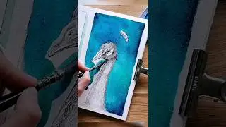 Aquarell und Tinte im Skizzenbuch 🦚 #art #sketchbook #shortvideo