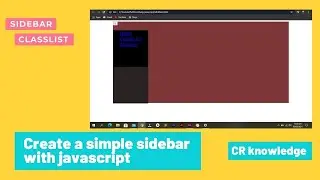 Create a simple Animated sidebar using JavaScript - classList in JavaScript