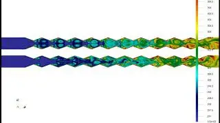 Pulsating flow in corrugated channel