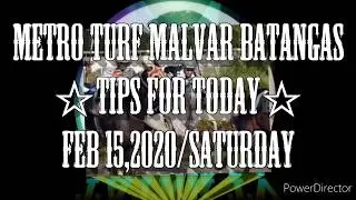 FEB 15,2020 - METRO TURF - TIPS for TODAY