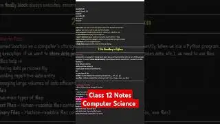 Class 12 Computer Science Important Notes 🔥 