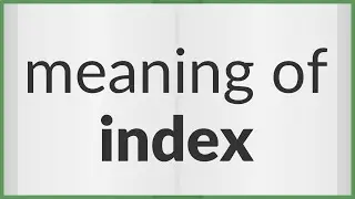 Index | meaning of Index