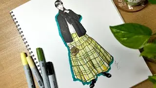 Drawing  Of Japanese Street Fashion/ Winter Clothes Coordination