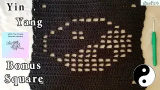 2024 Filet Crochet CAL Blanket BONUS square YIN YANG ☯️