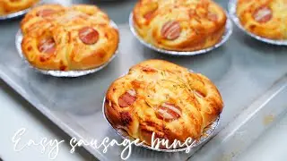 「簡易食譜」開學之選/四格腸仔包的做法/How to make Sausage Bun easy recipe