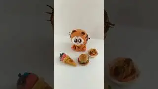 Котенок Гарфилд из воздушного пластилина 