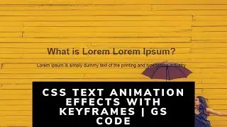 CSS text animation effects with keyframes | GS CODE