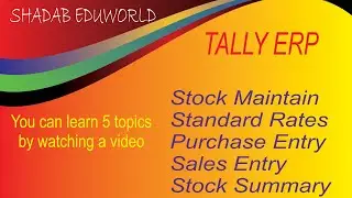 How to set Standard Rates in Tally ERP