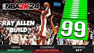MY 99 THREE BALL RAY ALLEN BUILD is INSANE!!! (NBA2K24)