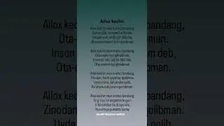 Allox kechir. hayotiy sher