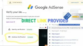 DIRECT LINK PROVIDED FOR MANUAL REGISTRATION: ADSENSE ACCOUNT PIN VERIFICATION/NO ADDRESS INVOLVED