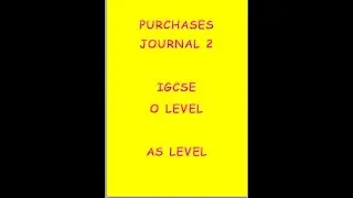 PURCHASES JOURNAL/ PURCHASES DAYBOOK/ BOOKS OF PRIME ENTRIES/JOURNALS/IGCSE/O LEVEL/AS LEVEL