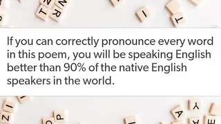 A chaotic poem about English pronunciation