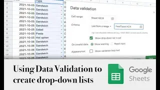 Google Sheets How to create Drop-Down Lists  from a range using Data Validation