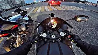 Умеренно адекватная езда на мото по набережной (без монтажа) 4К || Yamaha r1 & HondaCBR1000RR