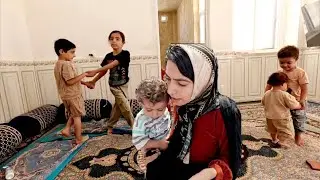Change of use in hot water supply. Farm without workers, tayiba care of children