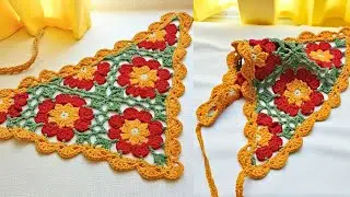 BANDANA 🥰 Floral Crochet Bandana from Request Models - Crochet Bandana