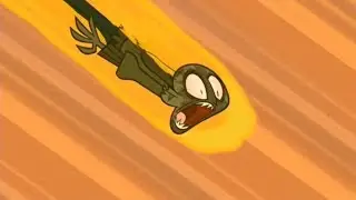 Total Drama World Tour - Ezekiel is launched out of the volcano