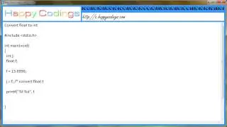 Convert float to int c code example
