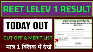 reet level 1 result 2023 kaise dekhe, reet level 1 result 2023 kaise check kare janiye, reet cut off