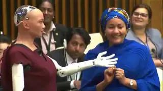 AI Social Robot Sophia In UN