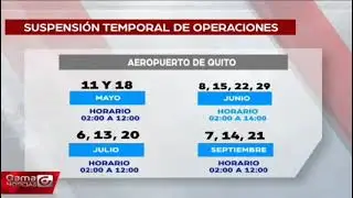 Aeropuerto anuncia programa de suspensión de operaciones.