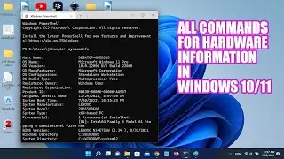All Commands For Hardware Configuration | windows 10/11