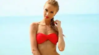 Woman Wearing Sarong and Posing at Tropical Beach  - After Effects template from Videohive