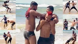 Marina beach Chennai wrestling | Fatal 4 way || #hwe #hwewrestling #marinabeach #beach