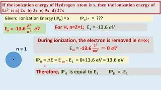 If the ionization energy of Hydrogen  atom is x, then the ionization energy of Li2+ is .  Rydberg eV