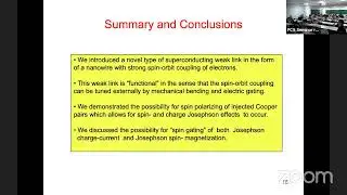 Robert Shekhter, Josephson tunneling controlled by spin-orbit interaction