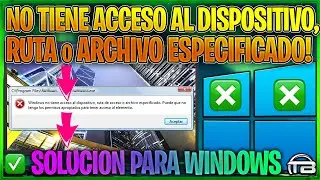 WINDOWS CANNOT ACCESS the specified device, path, or file - Error Solution.