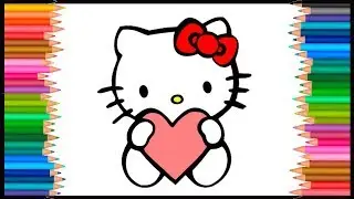 Hello Kitty learn to draw! учимся рисовать Котёнка...Как нарисовать милого котёнка