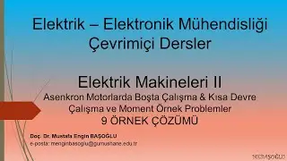 Elektrik Makineleri II | Asenkron Motorlar Örnek Çözümleri