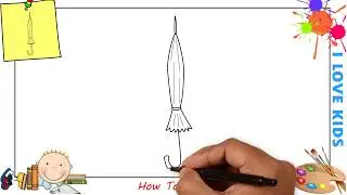 How to draw an umbrella EASY step by step for kids, beginners, children 3