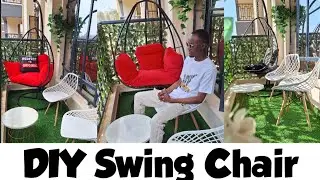 Check How I Made  This Modern Swing Chair From Scratch To Finish // Our 2 Bed House Makeover Series