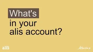 Alis Training - What's in your alis account?