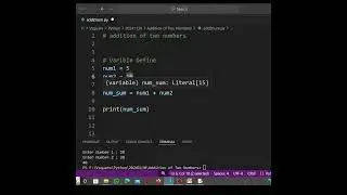 Python-Addition Operator-Visual Studio 