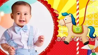 Retrospectiva animada temática Nicolas 1 ano tema Parque de Diversão Menino mod1
