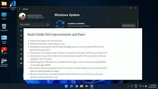 Windows 11 KB5011563 (Build 22000.593) Update  improvements and bug