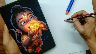 Draw With Me - Cute little Hanuman Ji Drawing,  Step By Step Tutorial How to draw Hanuman ji 😍