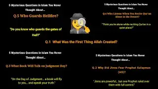 5 🕵️‍♀️Mysterious question in Islam you never thought🧐....