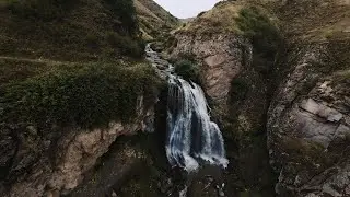 Водопад Трчкан мрачным осенним днем | DJI Avata & Motion Controller