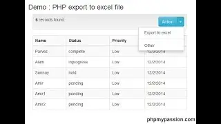How To Download/Export Excel Using PHP Script || Download CSV Using PHP || PhpMyPassion