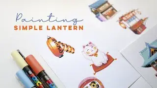 Real Time Painting Simple Lanterns | Mossery x Angela Pan Art Kit