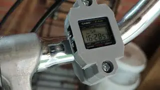 Casio F-91W watch bike holder, 3D printed