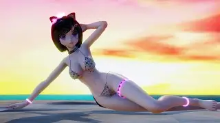 [ MMD ] Beach Kitty Kaat! [ 4k R-18 ]